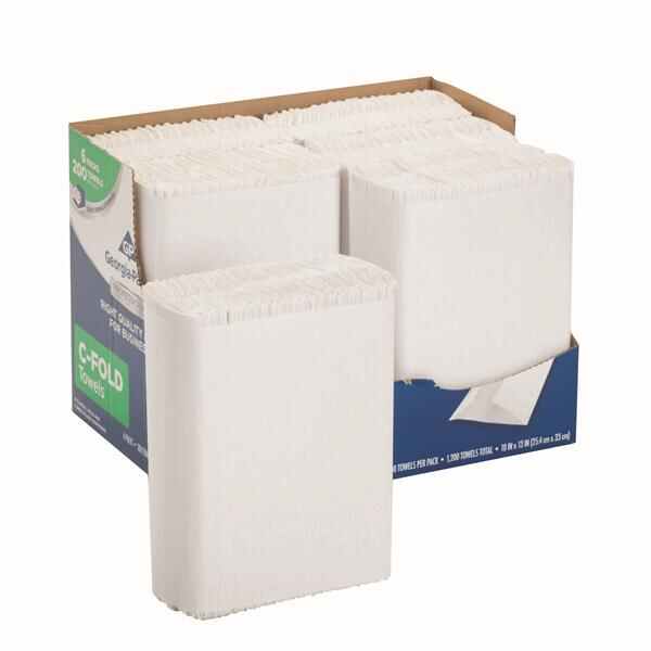 Towel Georgia Pacific PS C-Fold 1 Ply White 10 in x 13 in 1200/Ca